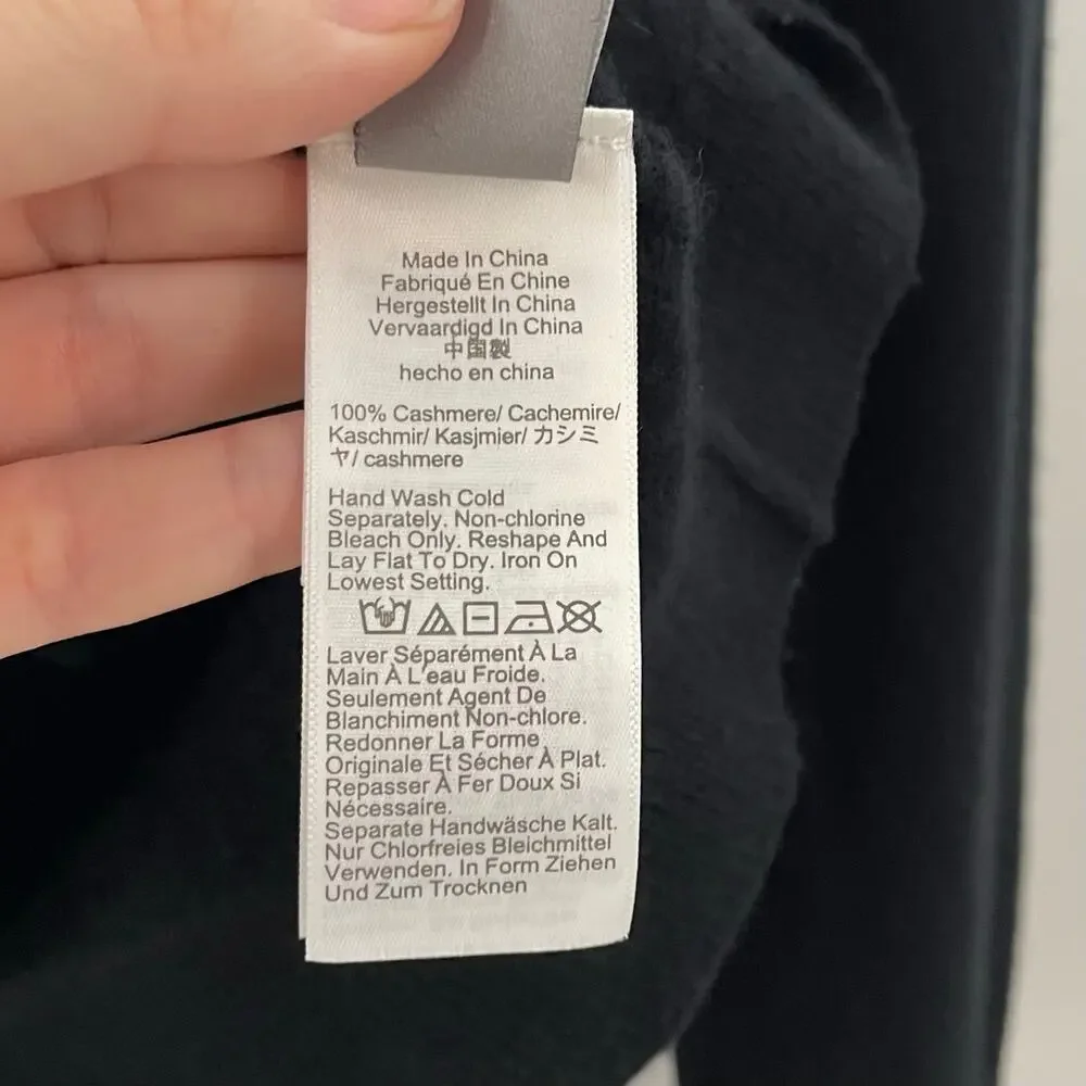 J. Crew Cashmere Patch Pocket Cardigan Black CB881 XS
